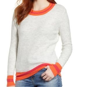 KUT FROM THE KLOTH Pullover Olga Sweater Grey Coral Pink Long Sleeve Sz S